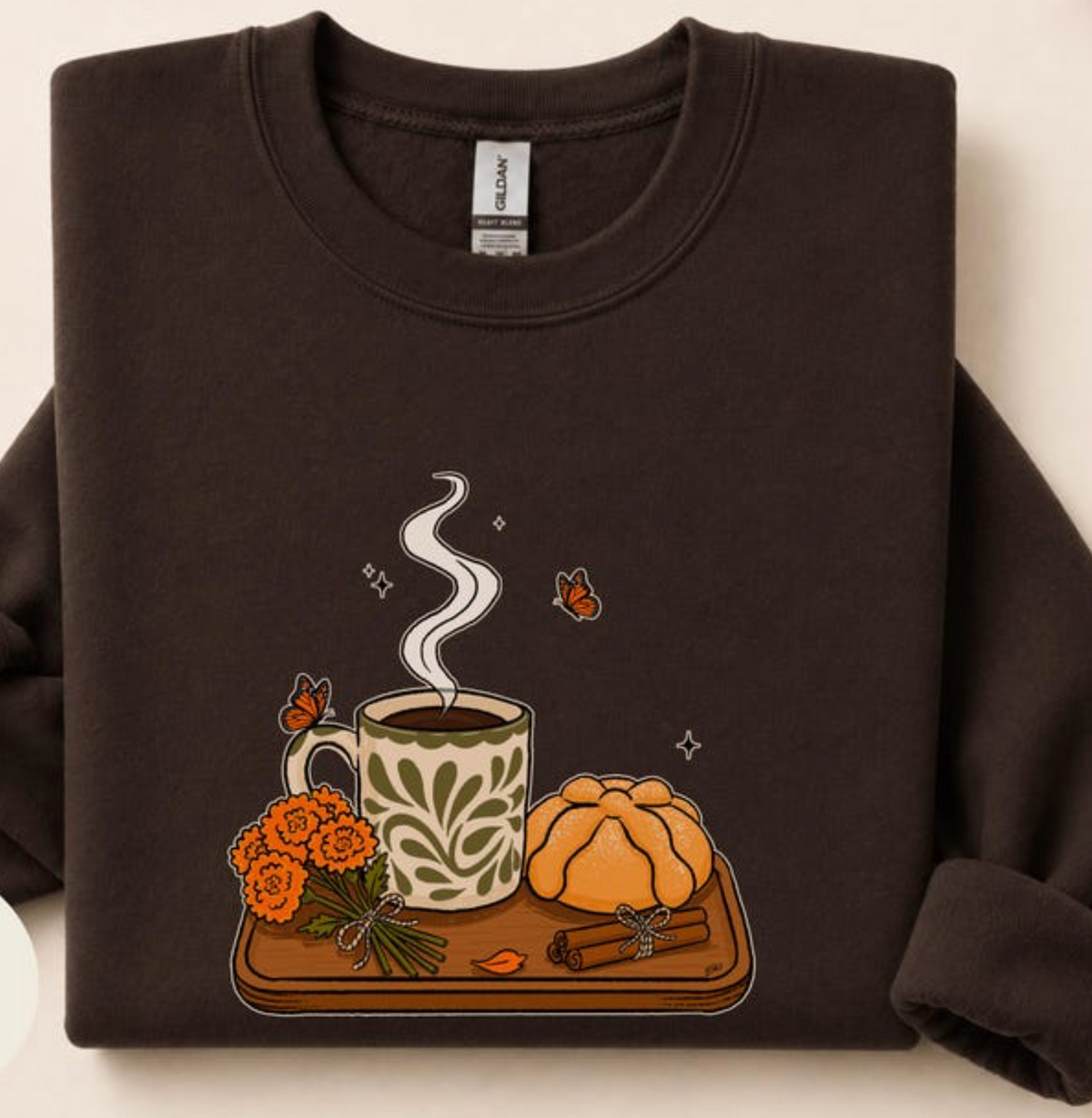 Cafecito & Pan De Muerto Fall Crewneck Sweatshirt
